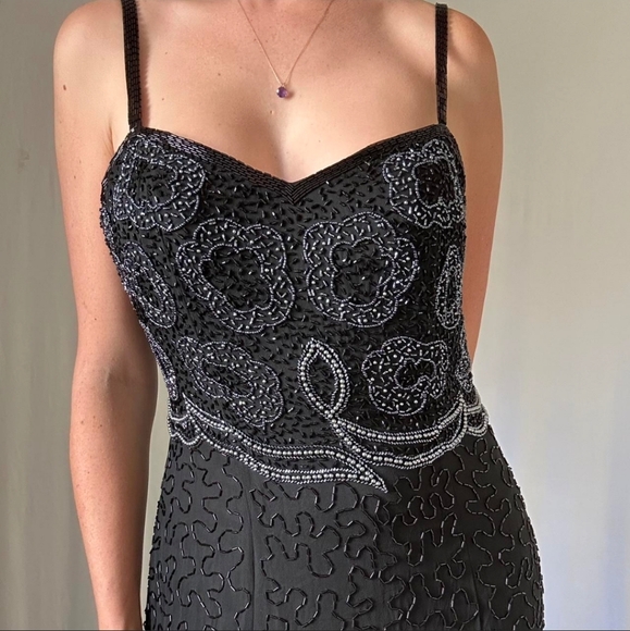 VTG Morgan & Co. Beaded Evening Gown ~ size 6 - Picture 1 of 3